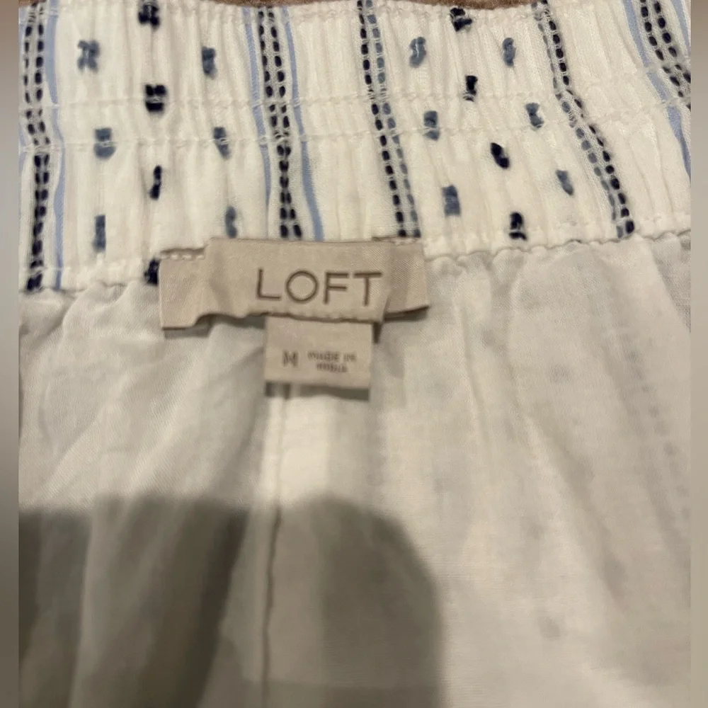 LOFT Trendy Boho Summer White Skater Skirt